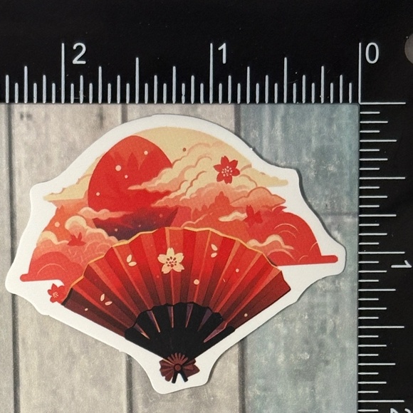 ๐10/$10๐ Japanese-Style Fan Reusable Waterproof Vinyl Sticker Decal - Picture 1 of 1